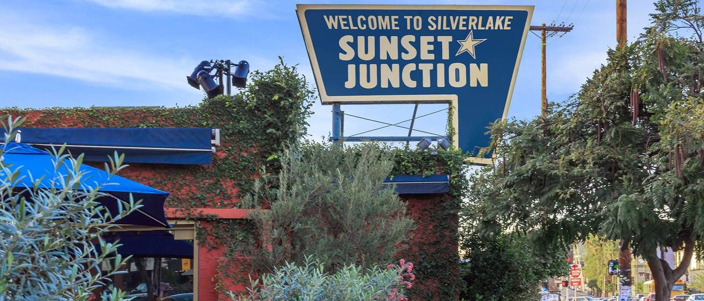 The Sunset Junction sign at the Silver Lake border